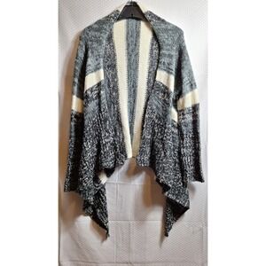 GINGER JAR Southwestern Waterfall Open-Front Cardigan Sz XL Blue White Lagenlook